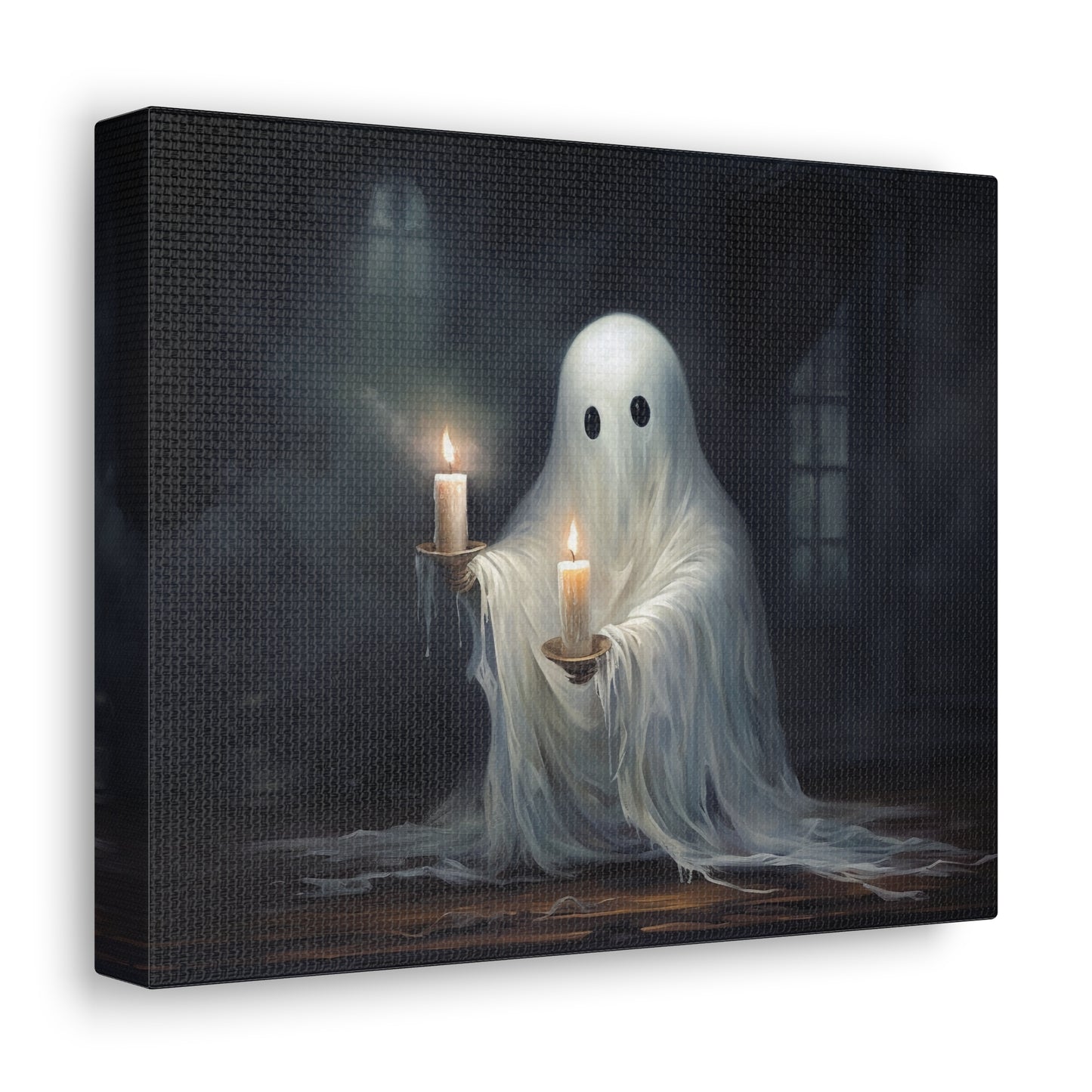 Ghost Holding A Candle Canvas Wall Art Halloween Decor