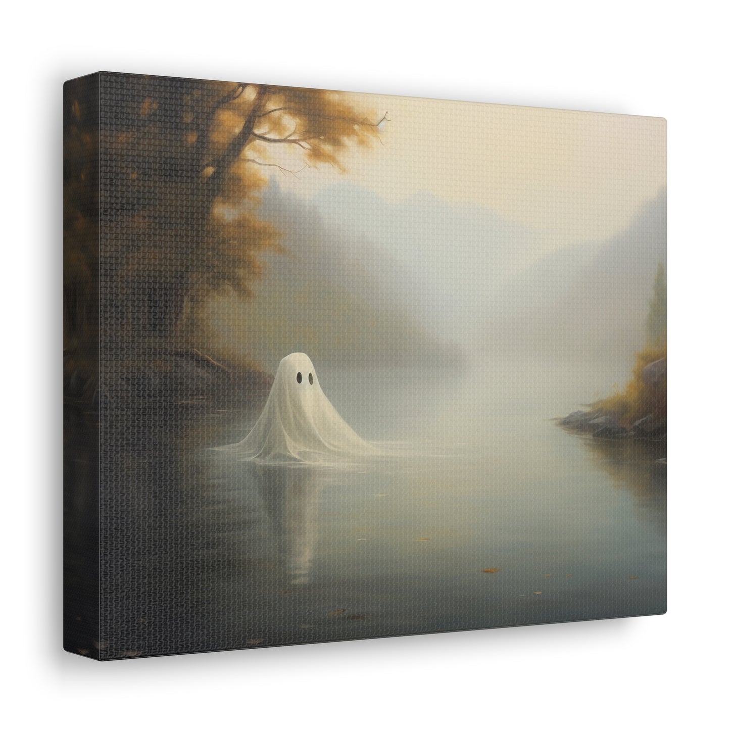 Ghost Over Lake Canvas Wall Art Halloween Decor