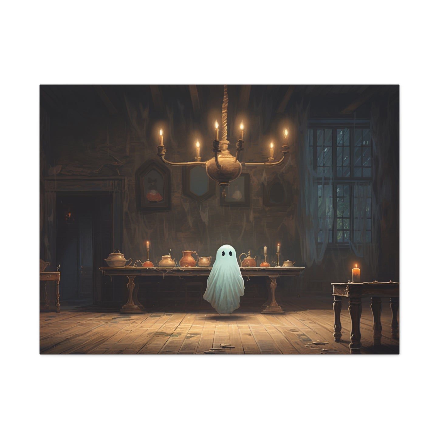 Ghost Dining Canvas Wall Art Halloween Decor