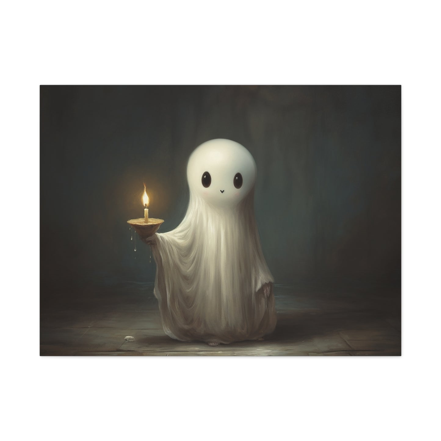 Ghost Holding A Candle Canvas Wall Art Halloween Decor