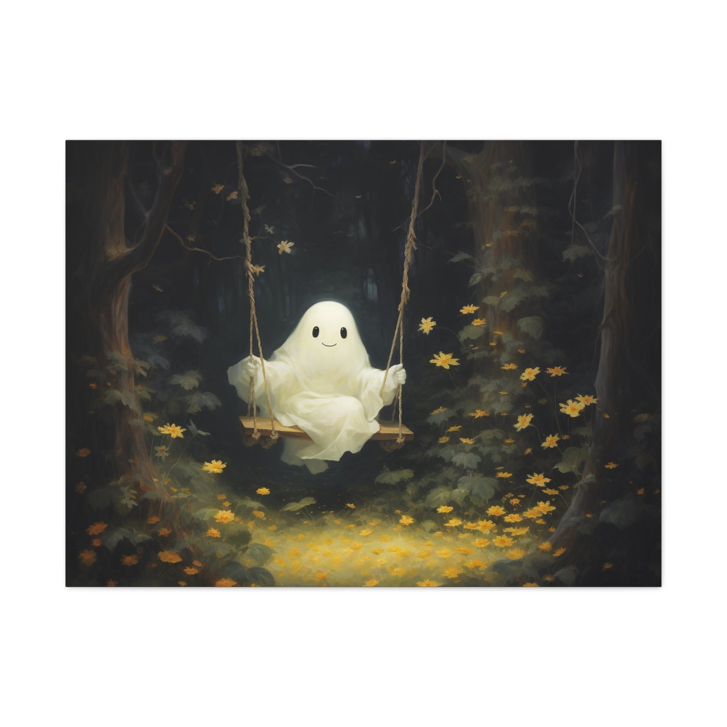 Ghost Swing Canvas Wall Art Halloween Decor