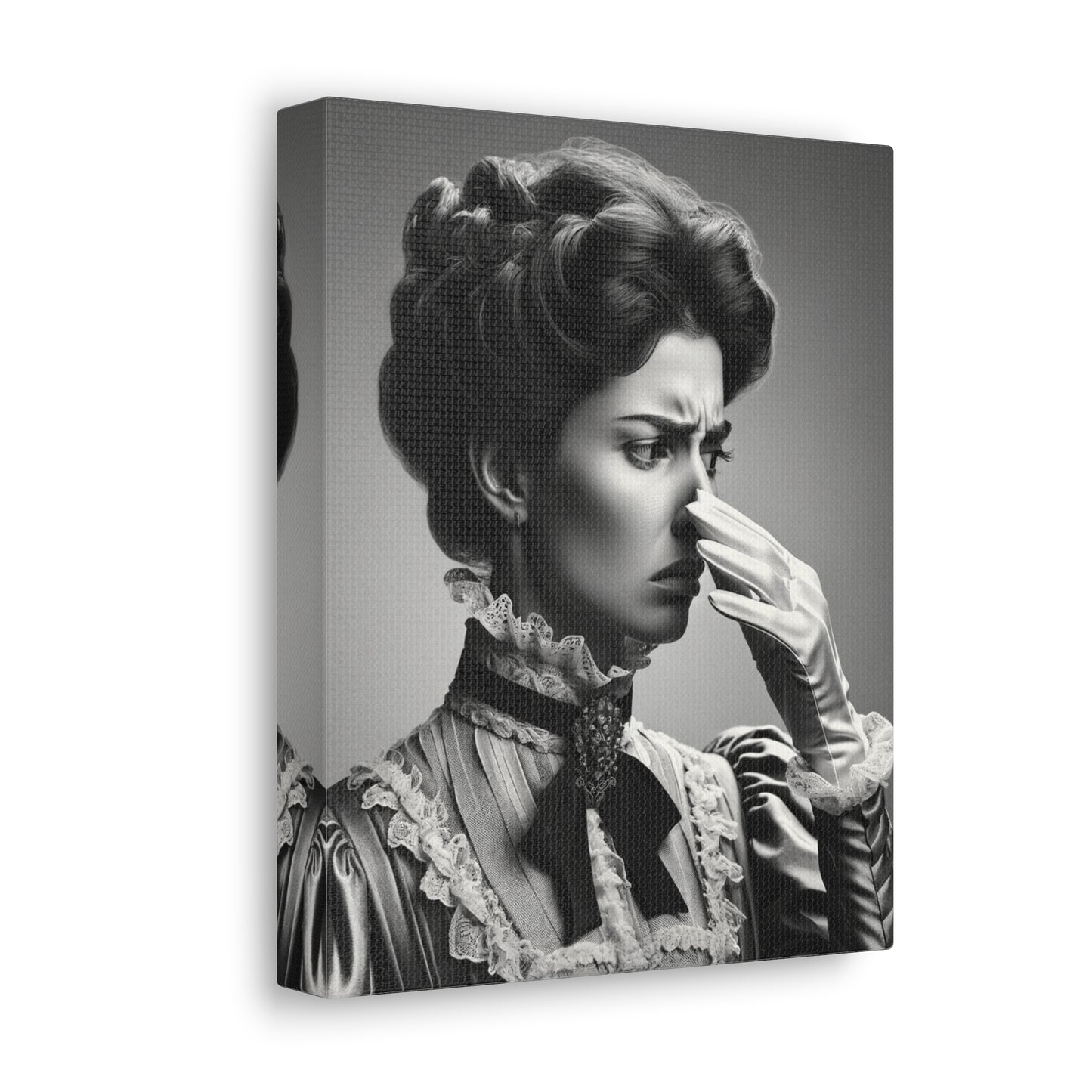 Victorian Lady Holding Nose Bathroom Wall Art
