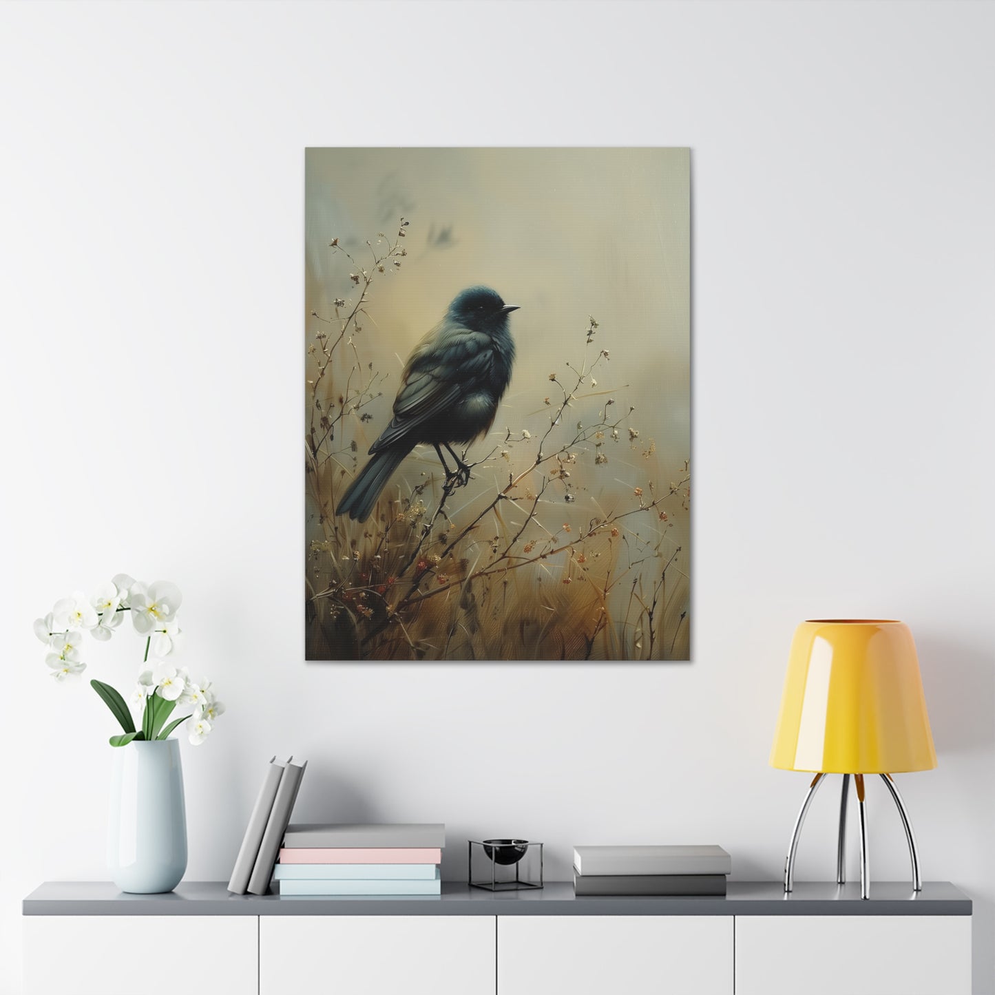 Bird Wall Art Canvas Dark Academia