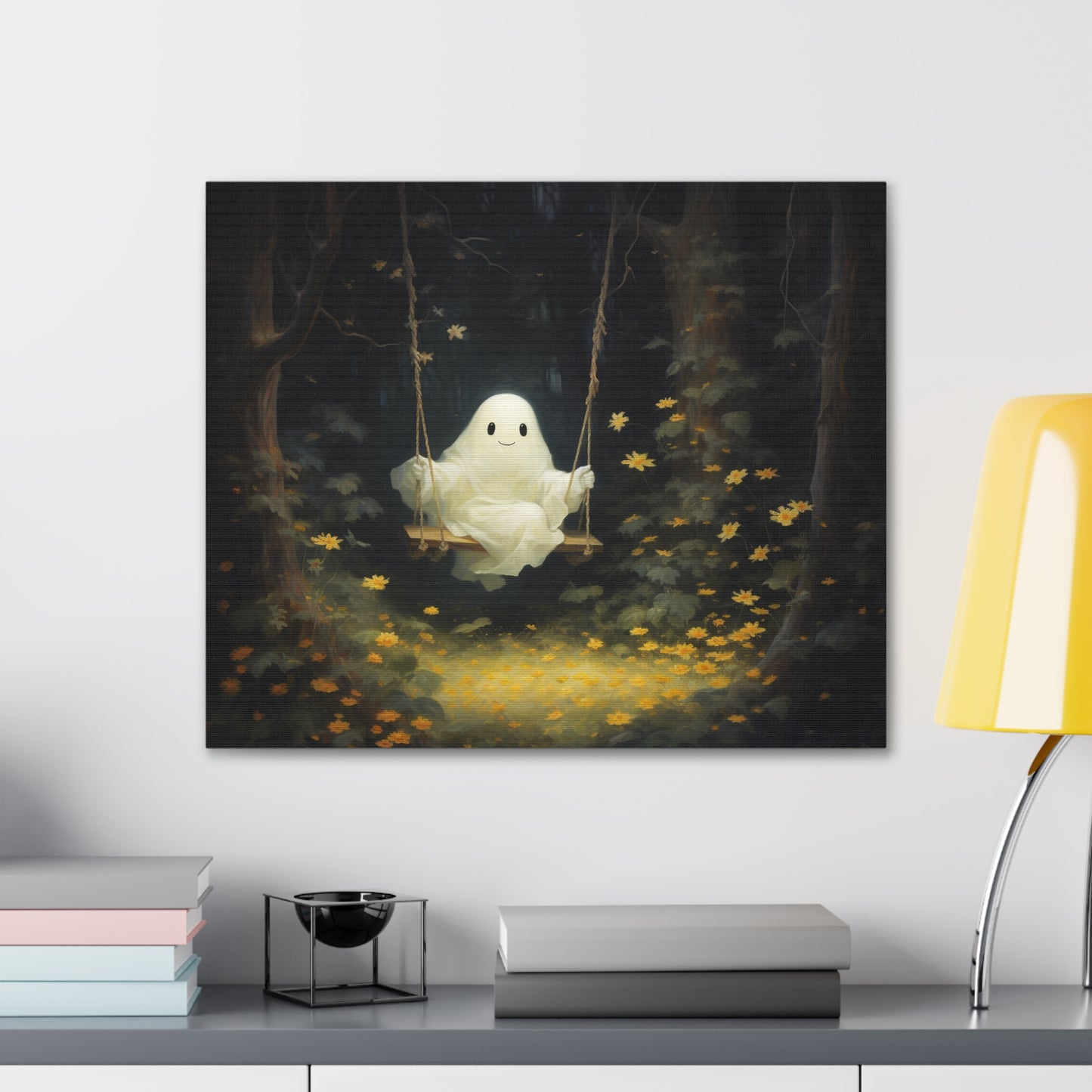 Ghost Swing Canvas Wall Art Halloween Decor