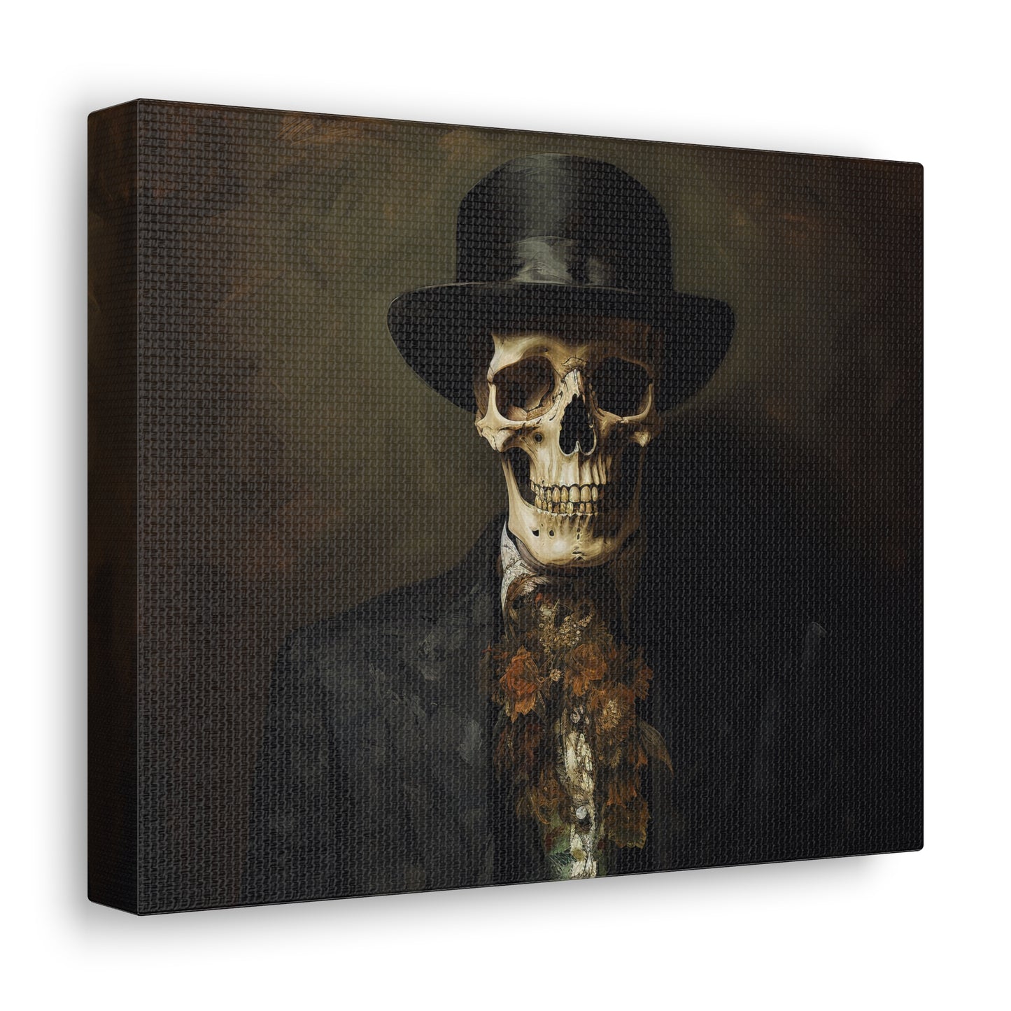 Skeleton Renaissance Painting Dark Academia Canvas Wall Art