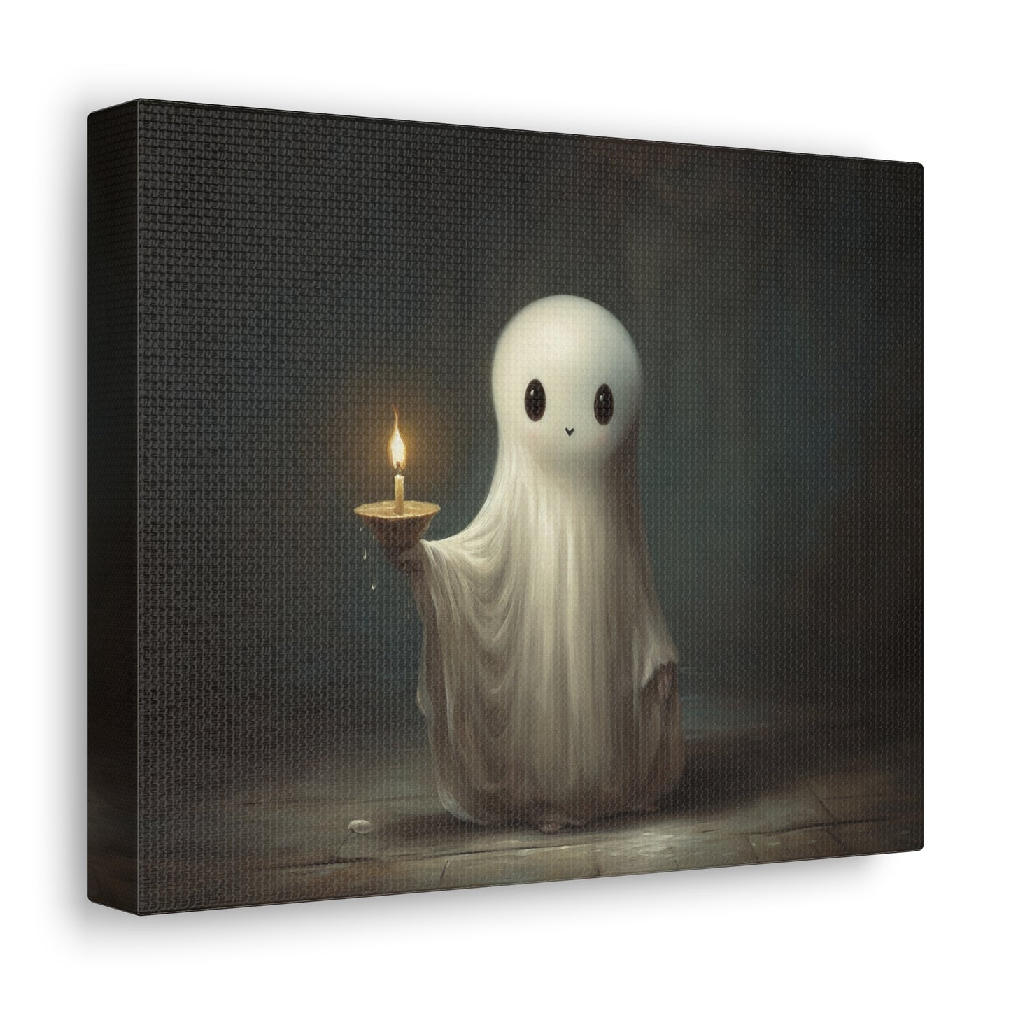 Ghost Holding A Candle Canvas Wall Art Halloween Decor