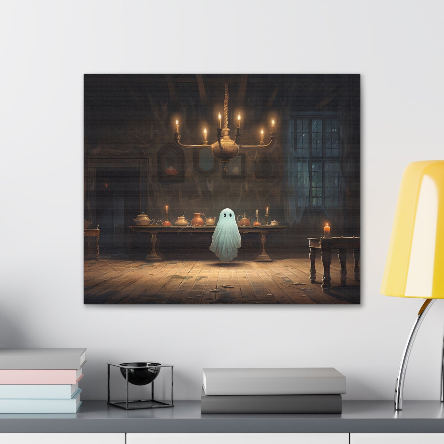 Ghost Dining Canvas Wall Art Halloween Decor