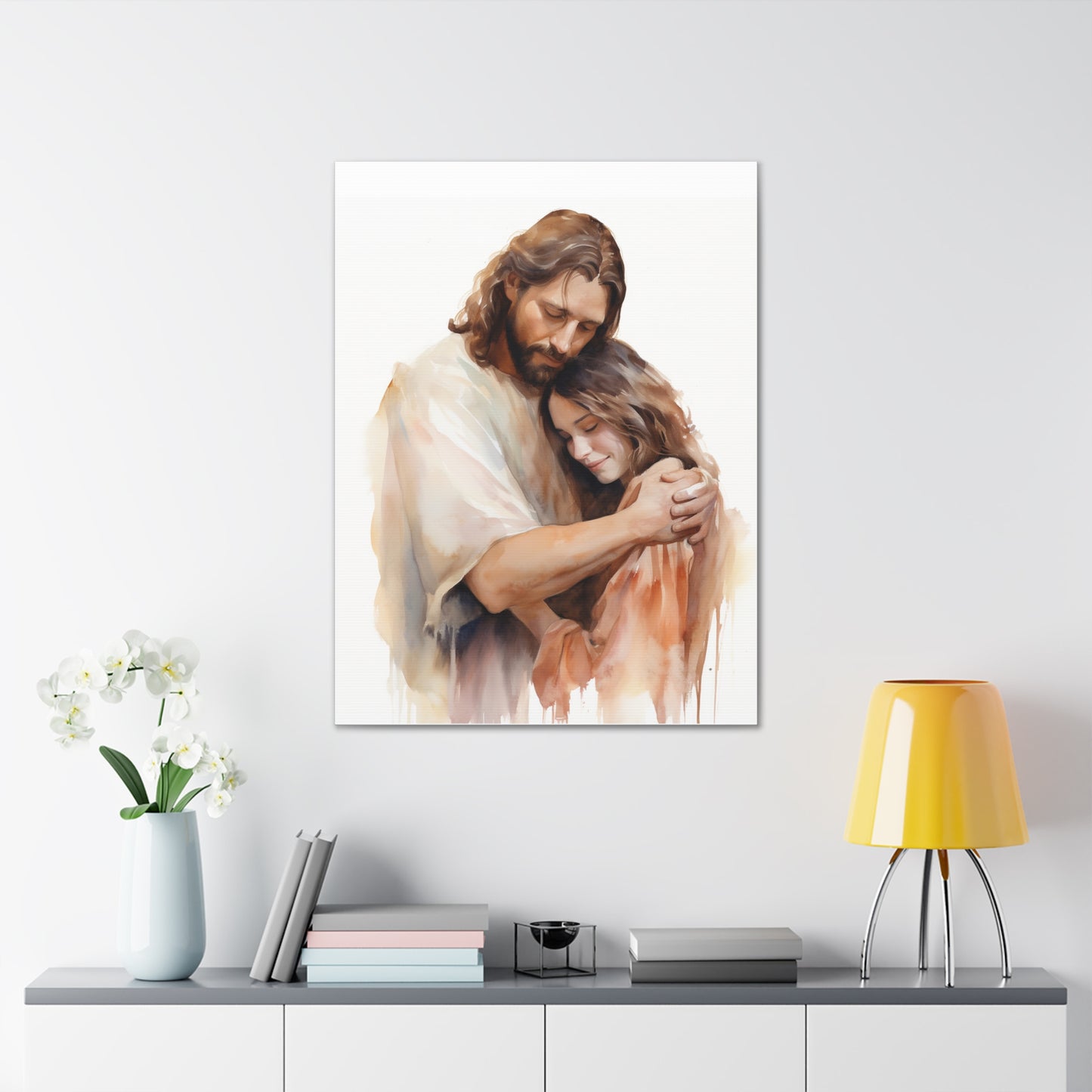 Jesus Hugging Girl Christian Wall Art