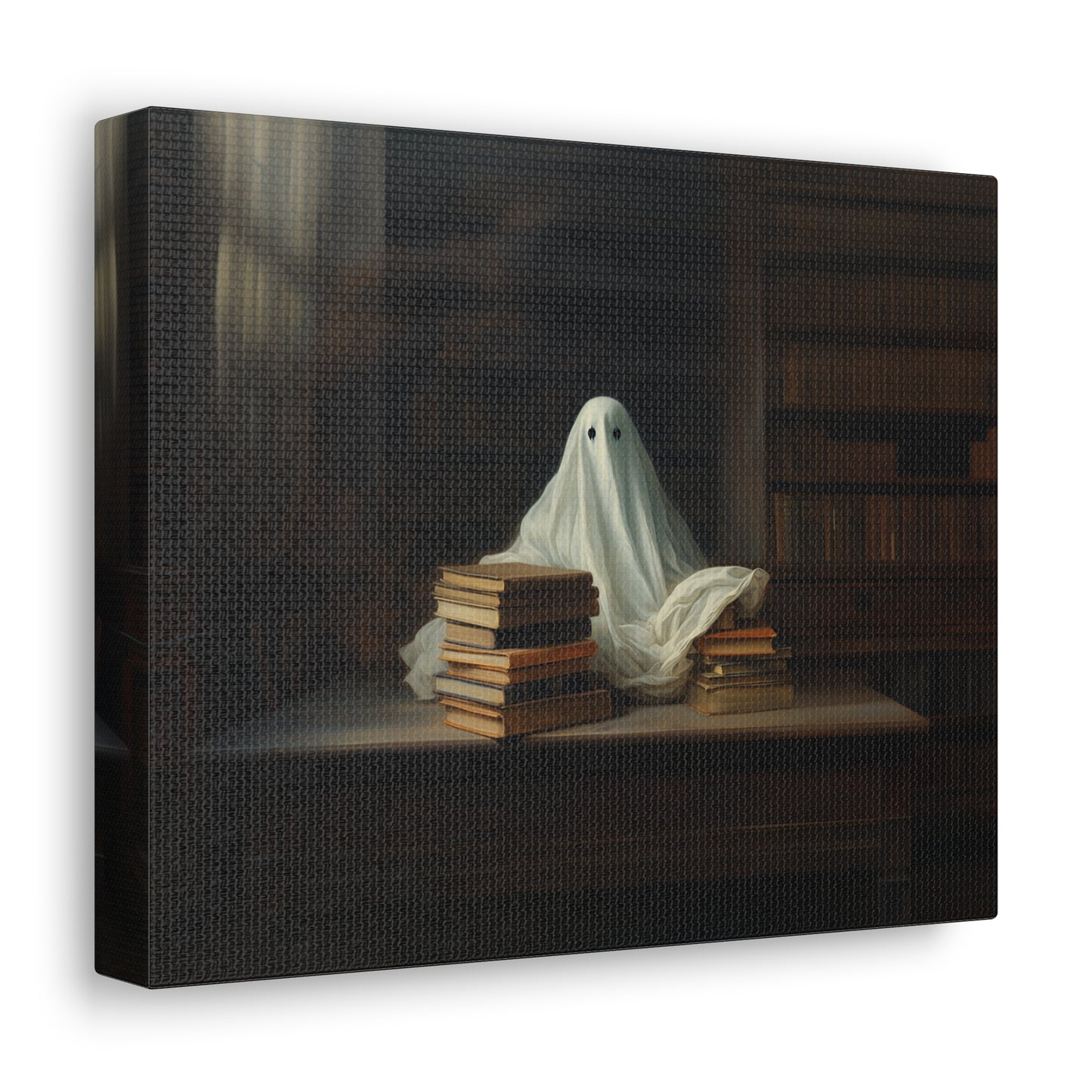 Ghost in Library Canvas Wall Art Halloween Decor