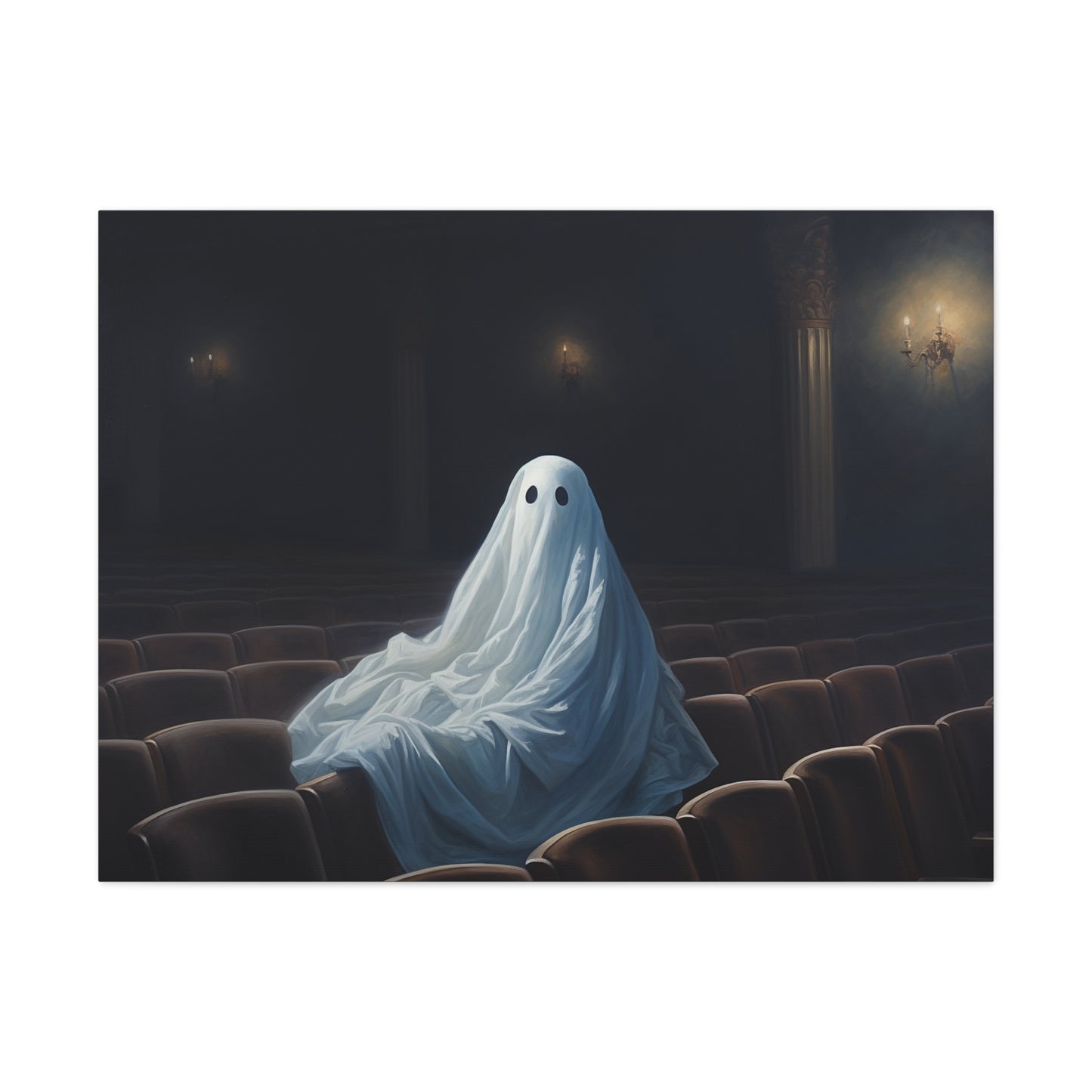 Ghost in Theatre Canvas Wall Art Halloween Decor