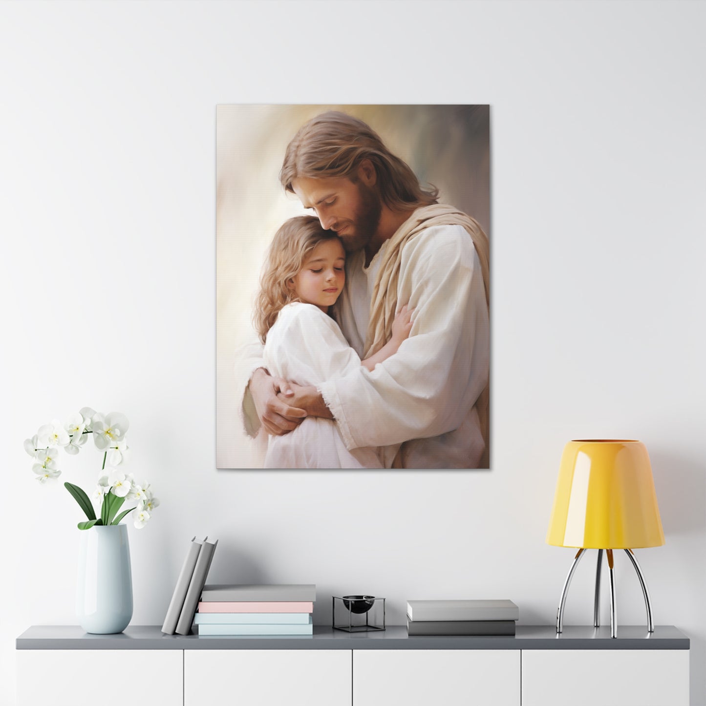 Jesus Comforting A Child Christian Wall art