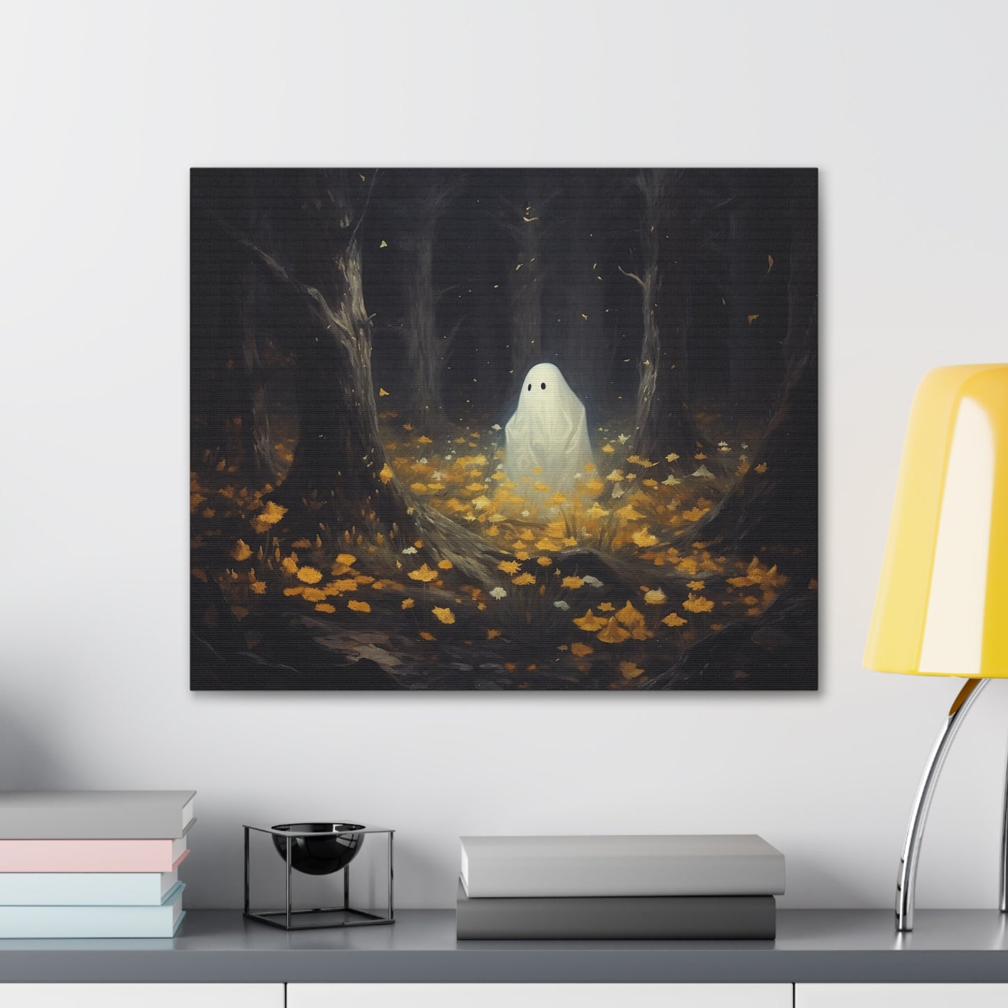 Ghost In The Forest Canvas Wall Art Halloween Decor