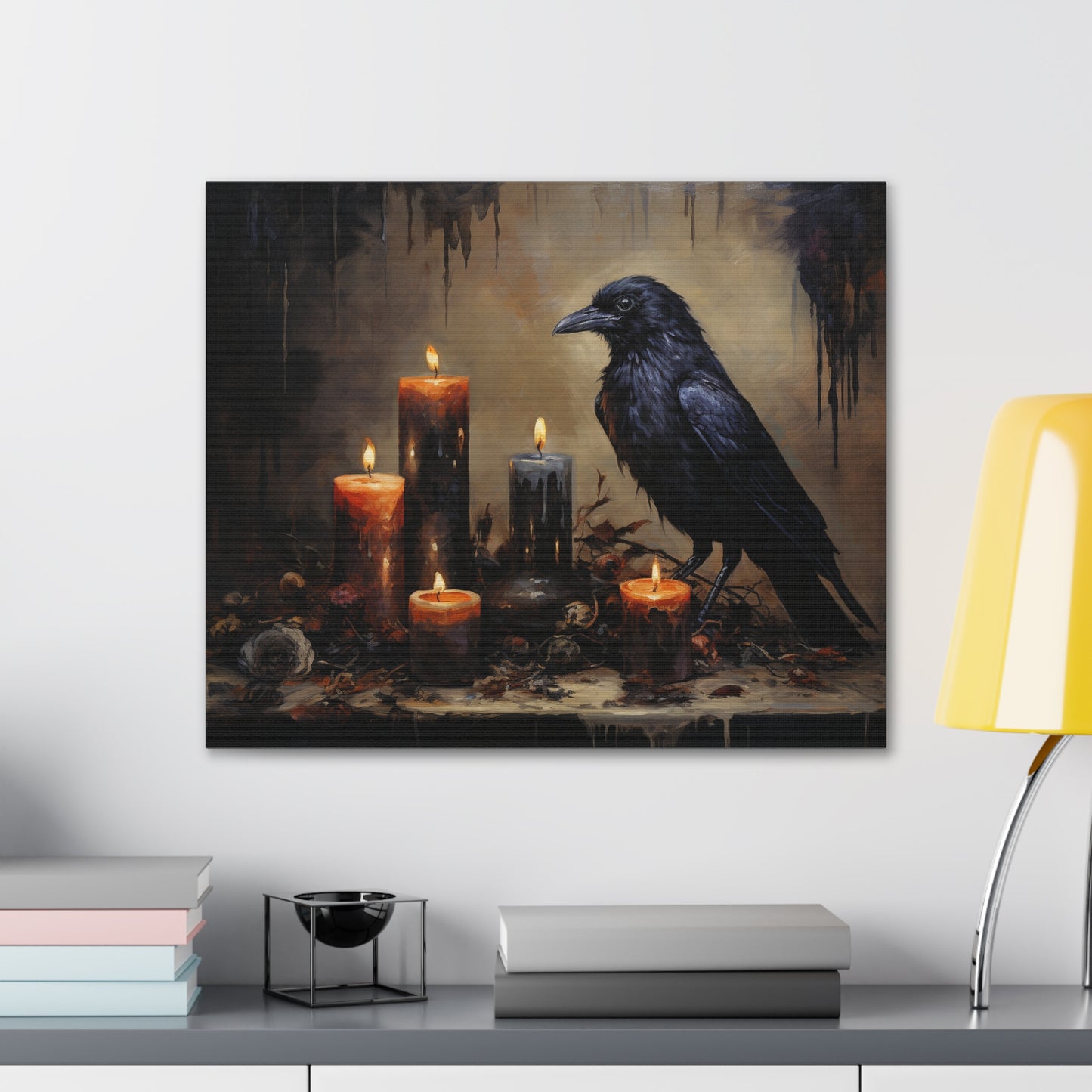 Raven Canvas Wall Art Halloween Decor