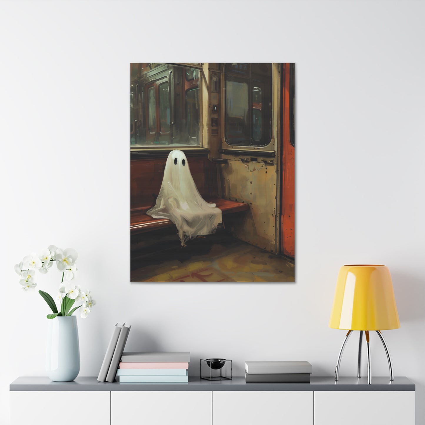 Ghost on Subway Canvas Wall Art