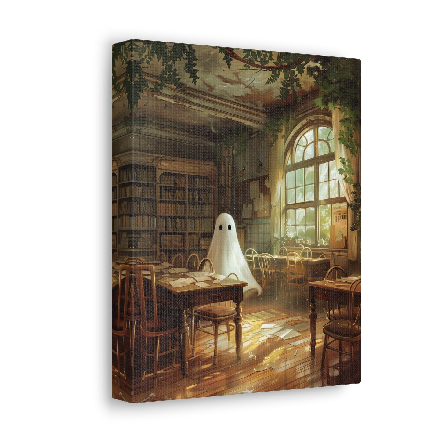 Ghost In Classroom Canvas Wall Art