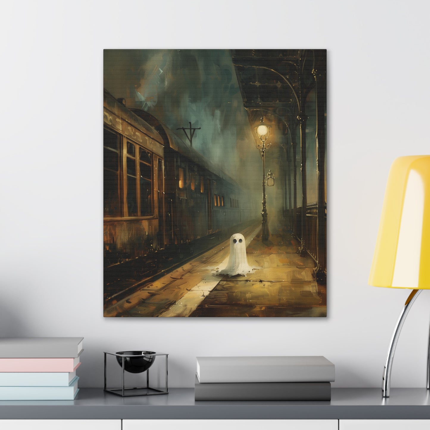 Ghost At The Station Canvas Wall Art