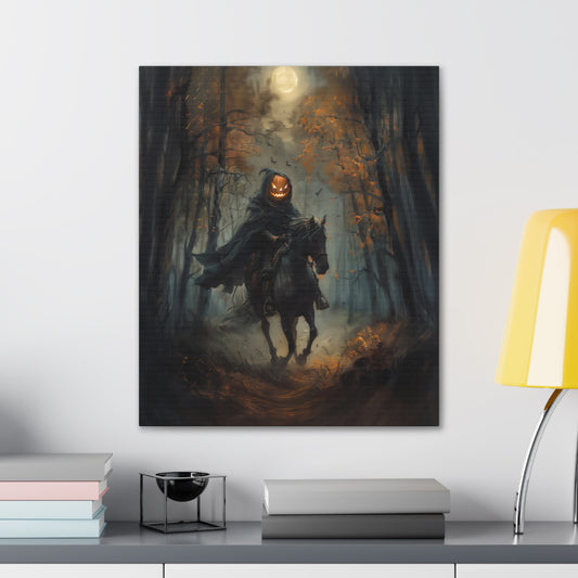 Pumpkin Rider Canvas Wall Art