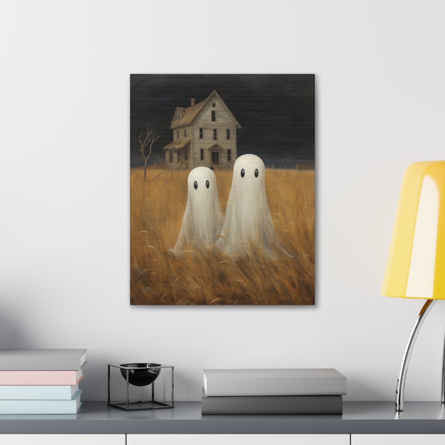 Ghosts in Wheat Field Canvas Wall Art