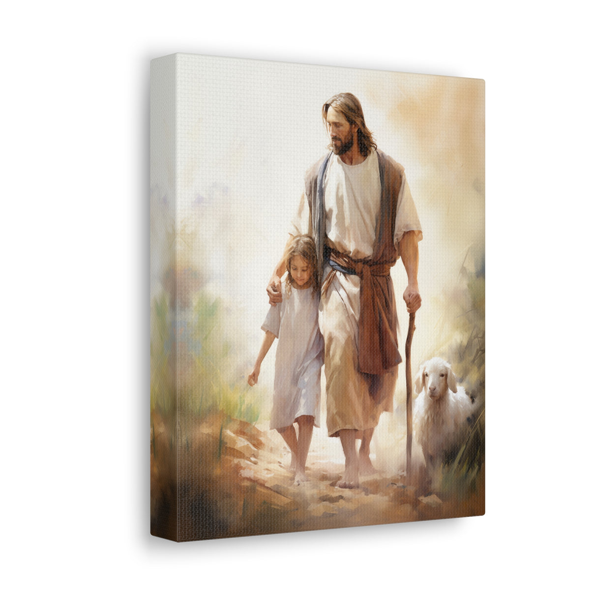 Jesus Walking with Child Christian Wall Art Design & Dye