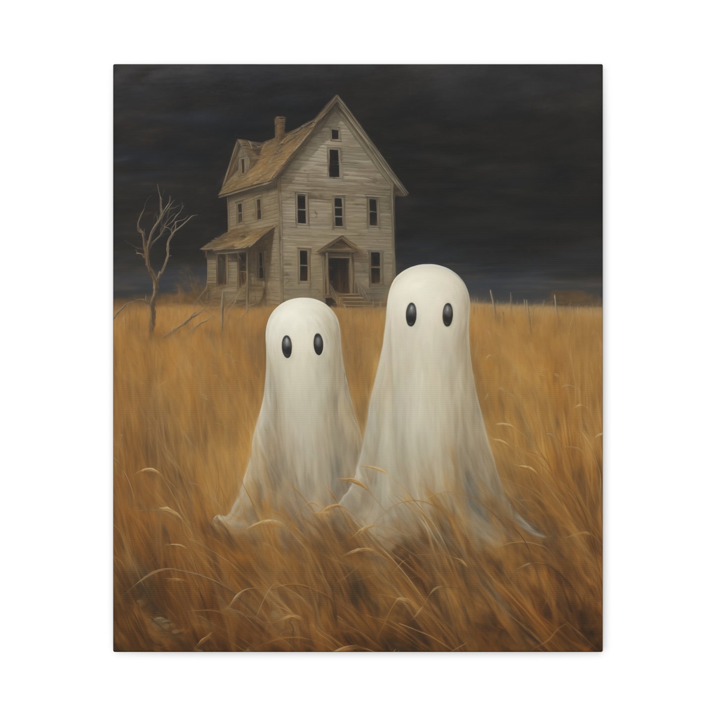 Ghosts in Wheat Field Canvas Wall Art