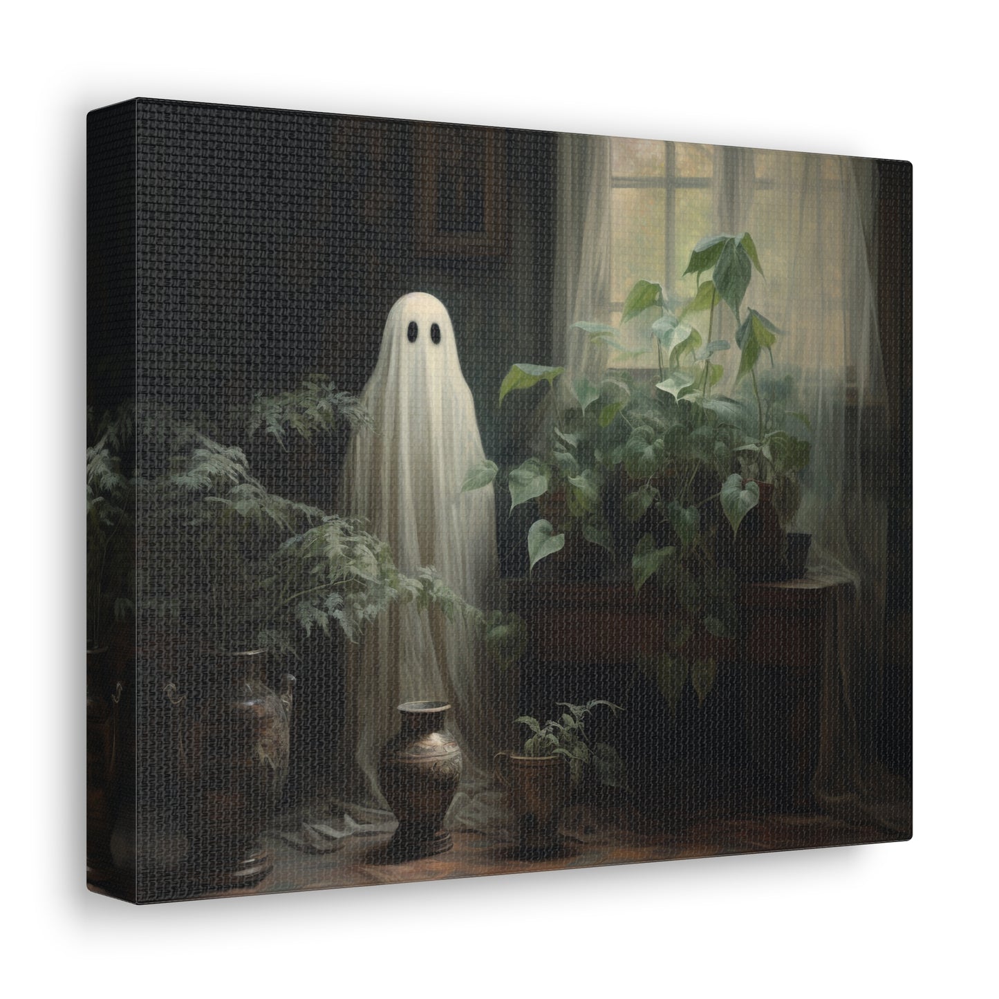 Plant Lover Ghost Canvs Wall Art Halloween Decor