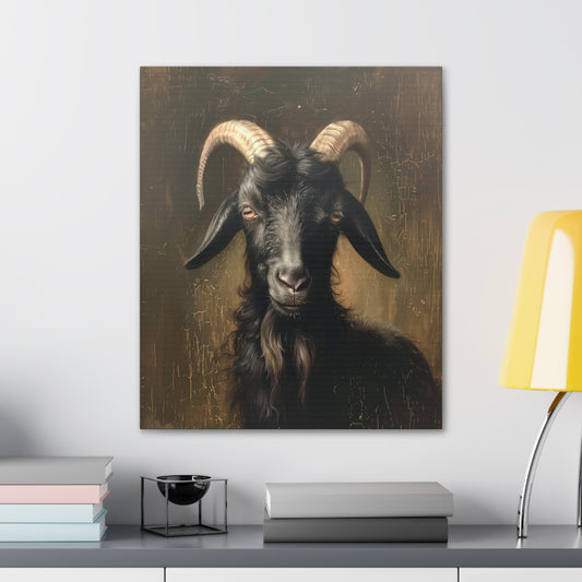 Black Phillip Goat Canvas Wall Art