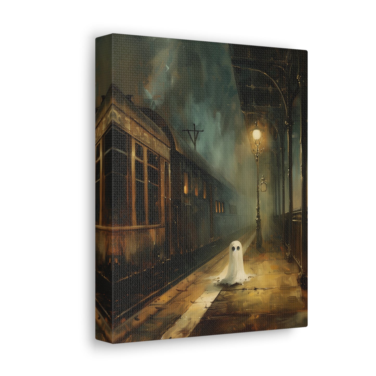 Ghost At The Station Canvas Wall Art