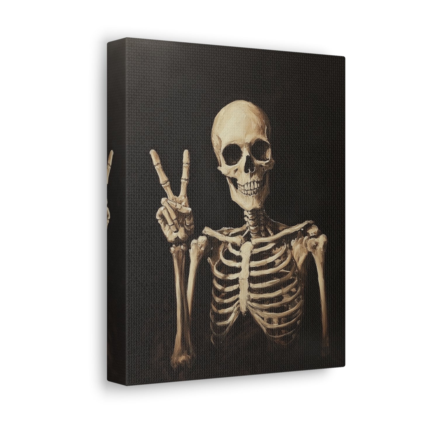 Skeleton Peace Canvas Wall Art