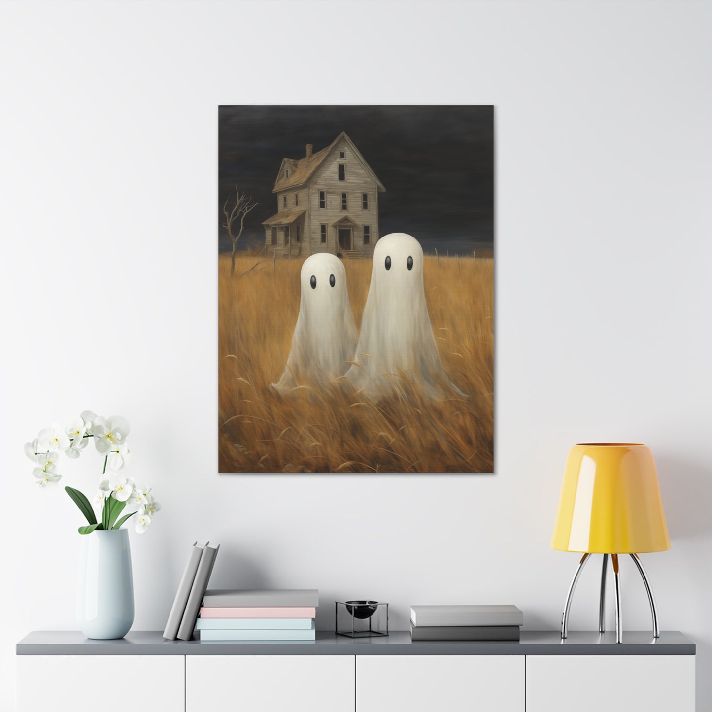 Ghosts in Wheat Field Canvas Wall Art