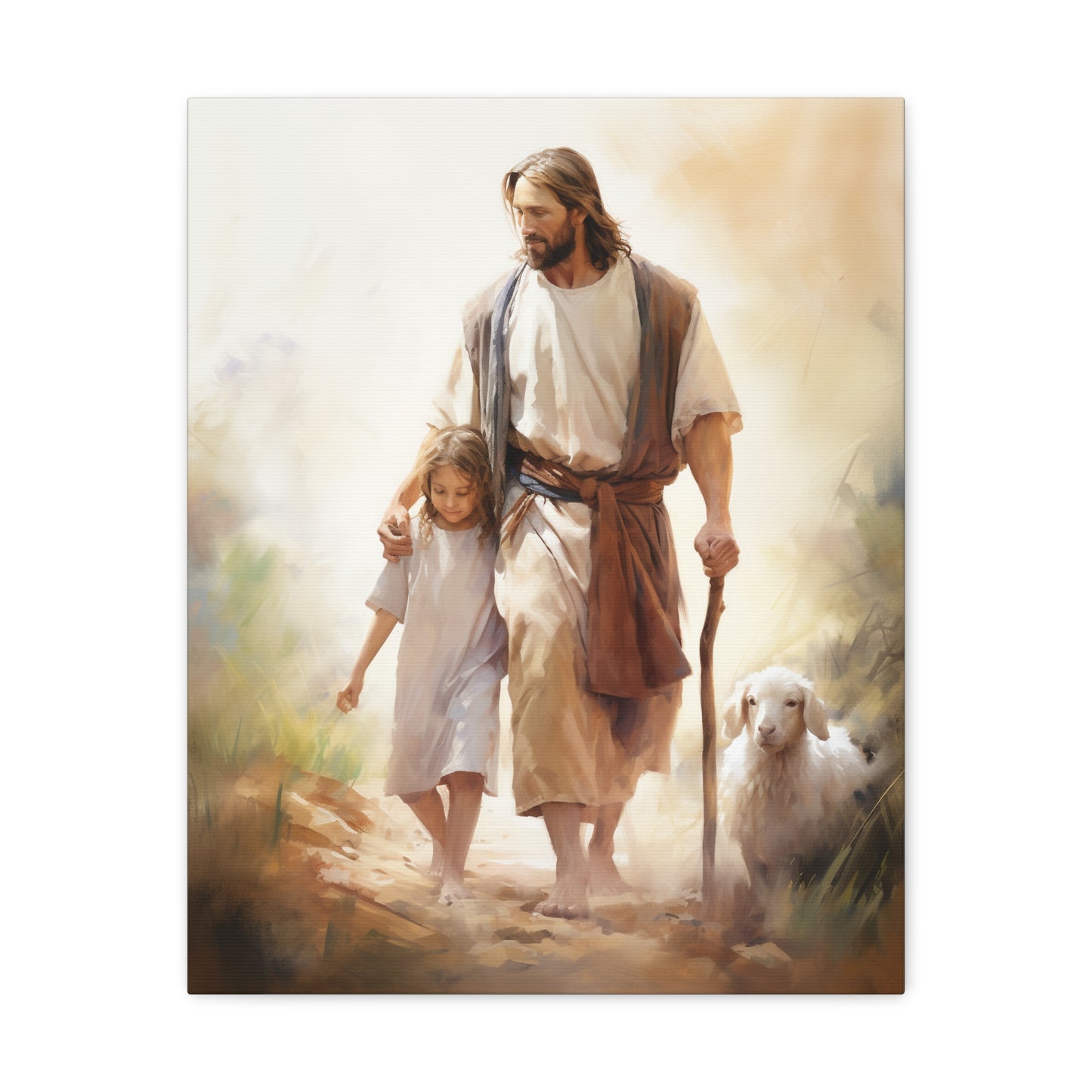 Jesus Walking with Child Christian Wall Art