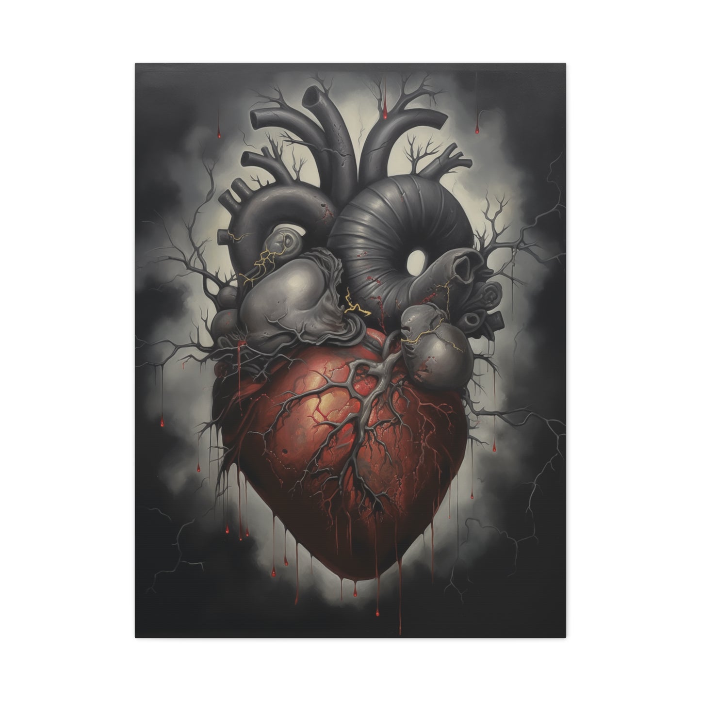 Black Heart Canvas Print Wall Art