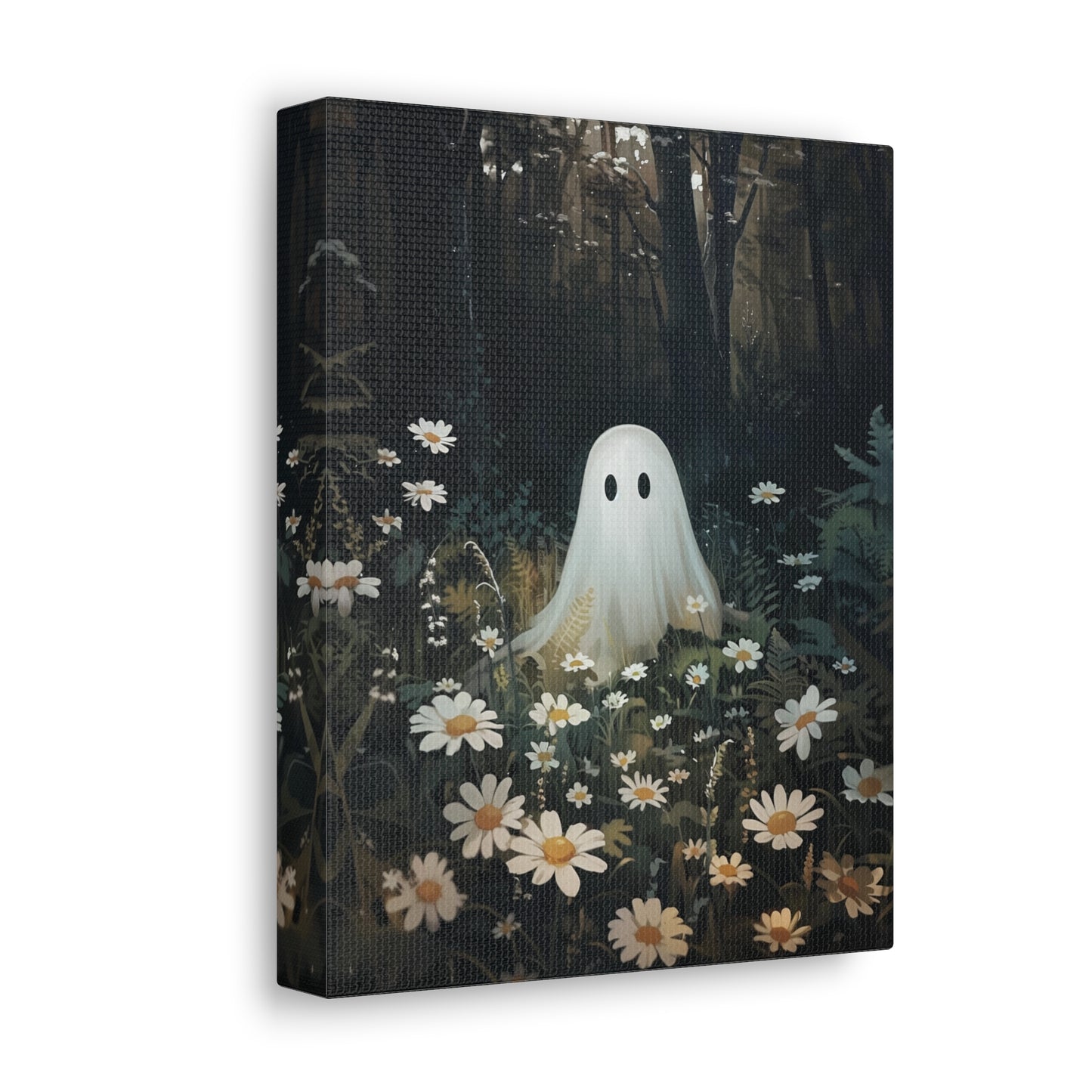 Ghost in Flower Field Canvas Wall Art