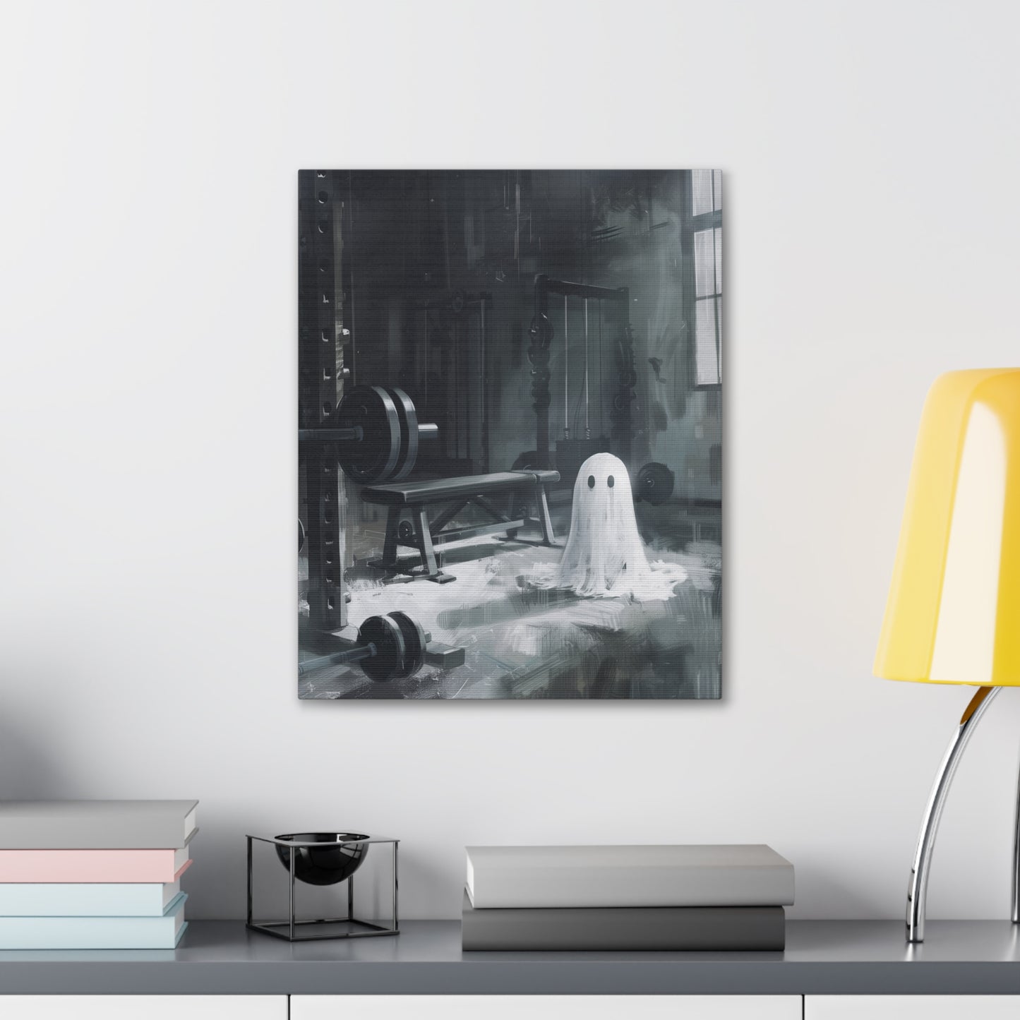 Ghost At The Gym Canvas Wall Art