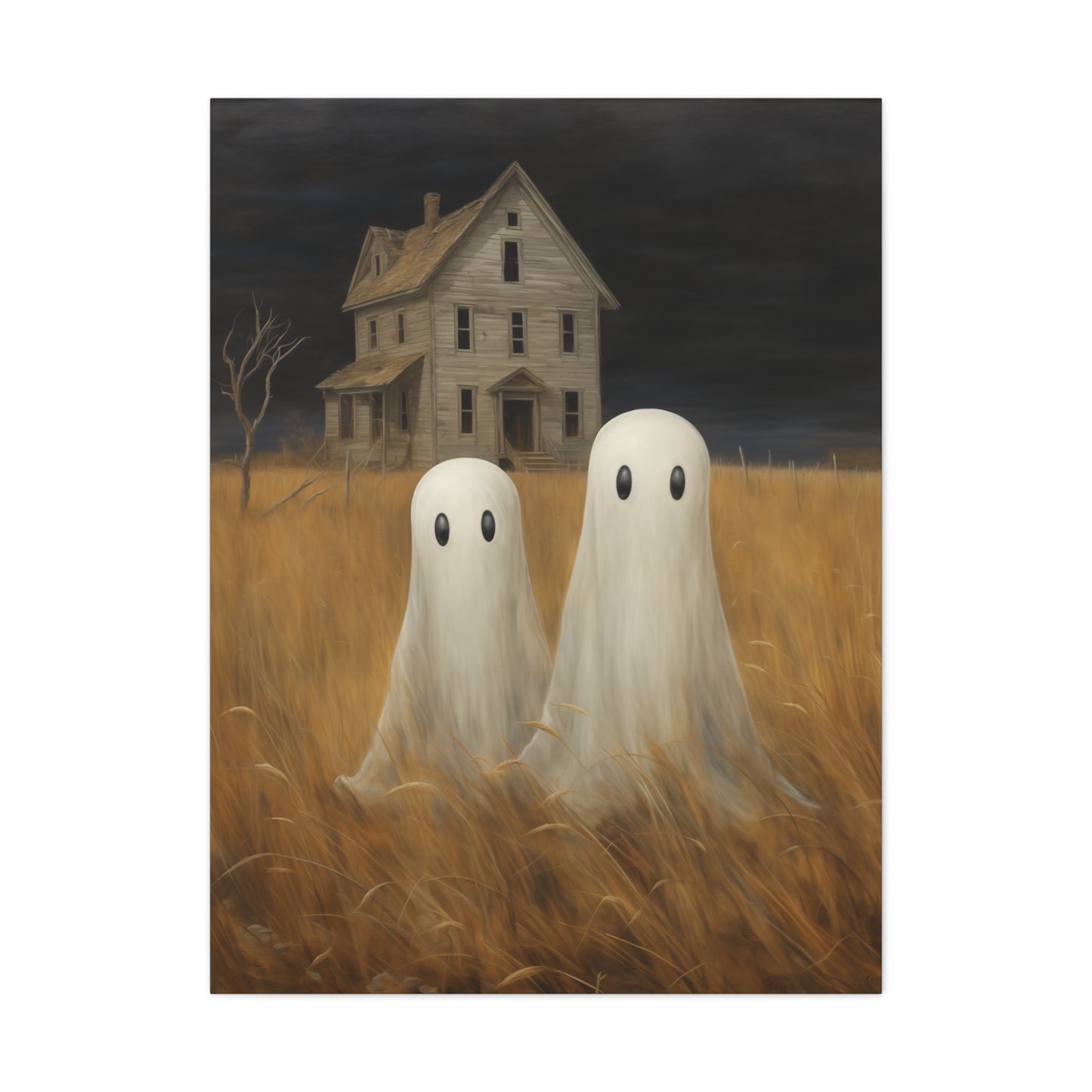 Ghosts in Wheat Field Canvas Wall Art