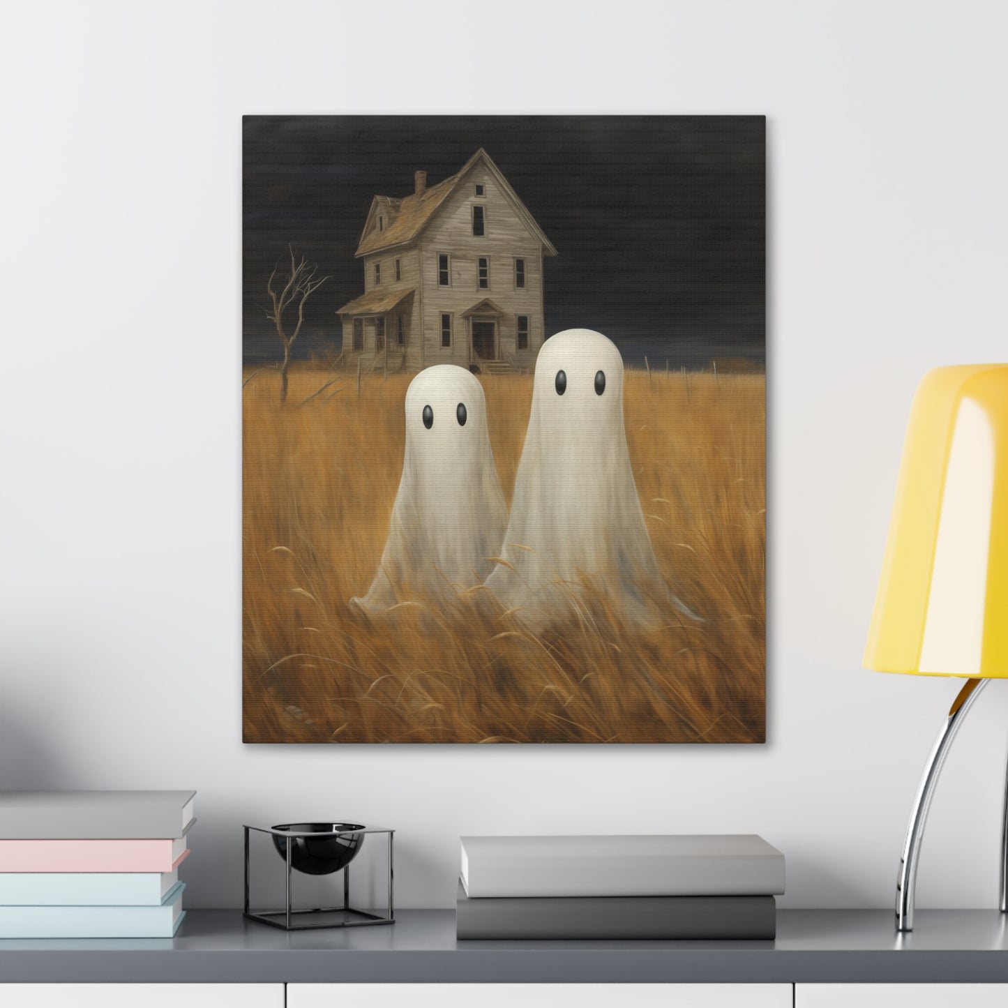 Ghosts in Wheat Field Canvas Wall Art