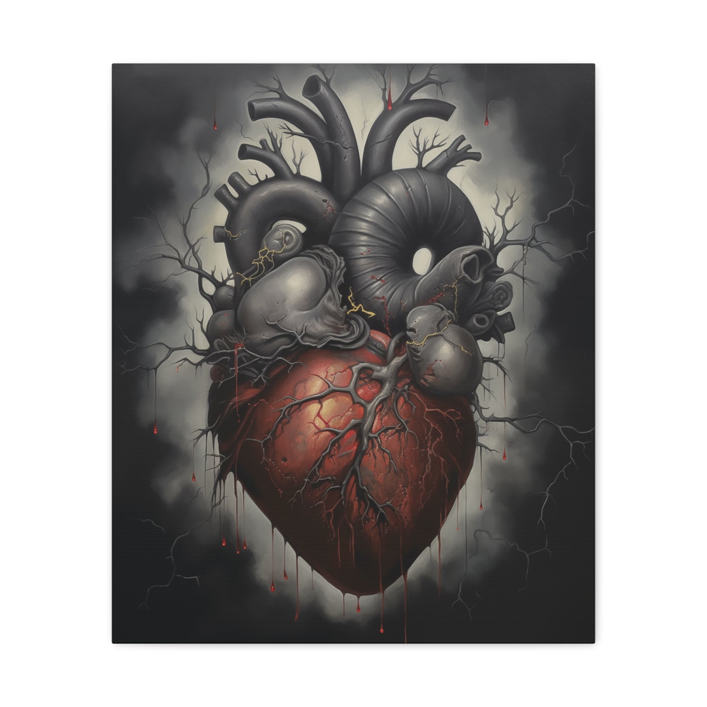 Black Heart Canvas Print Wall Art