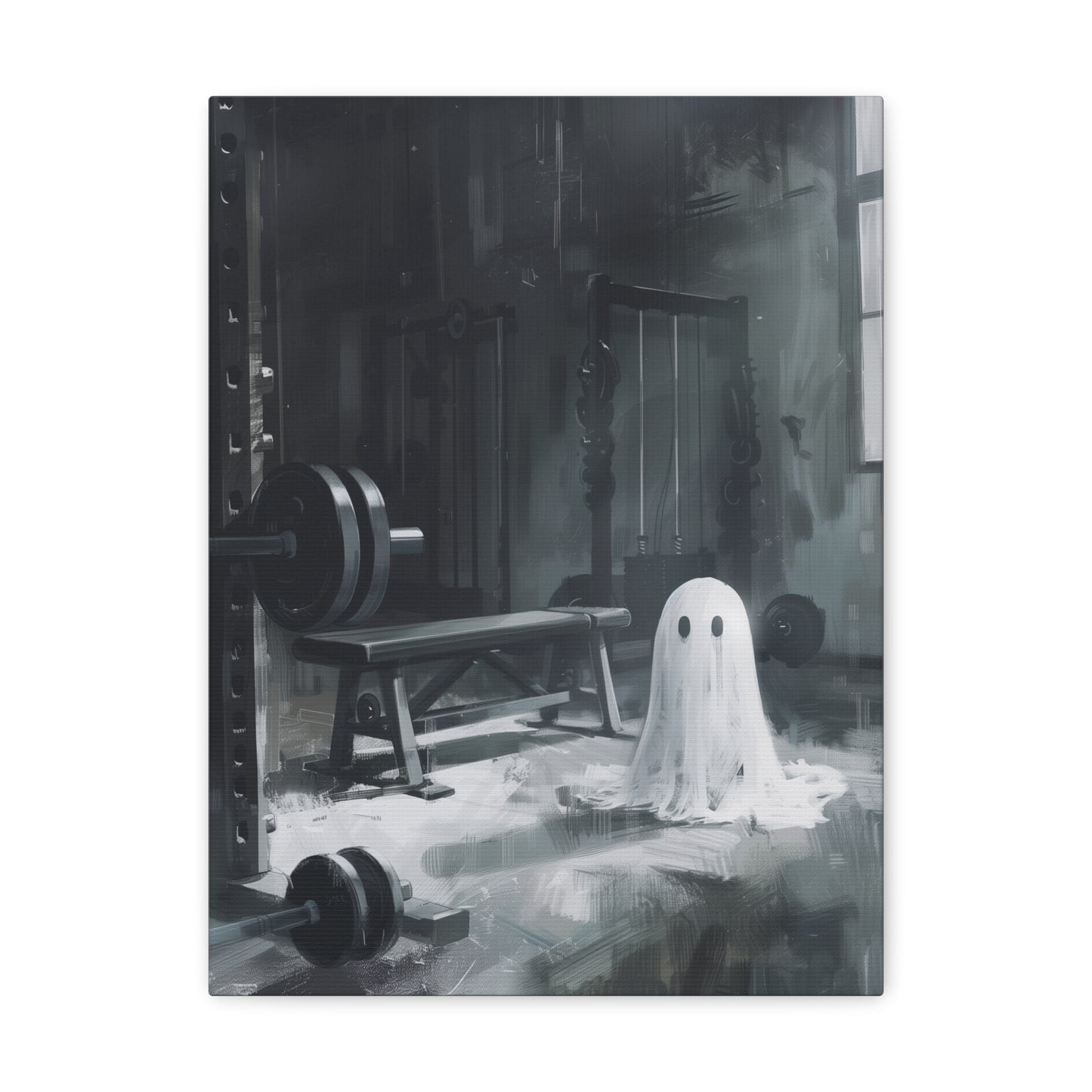 Ghost At The Gym Canvas Wall Art