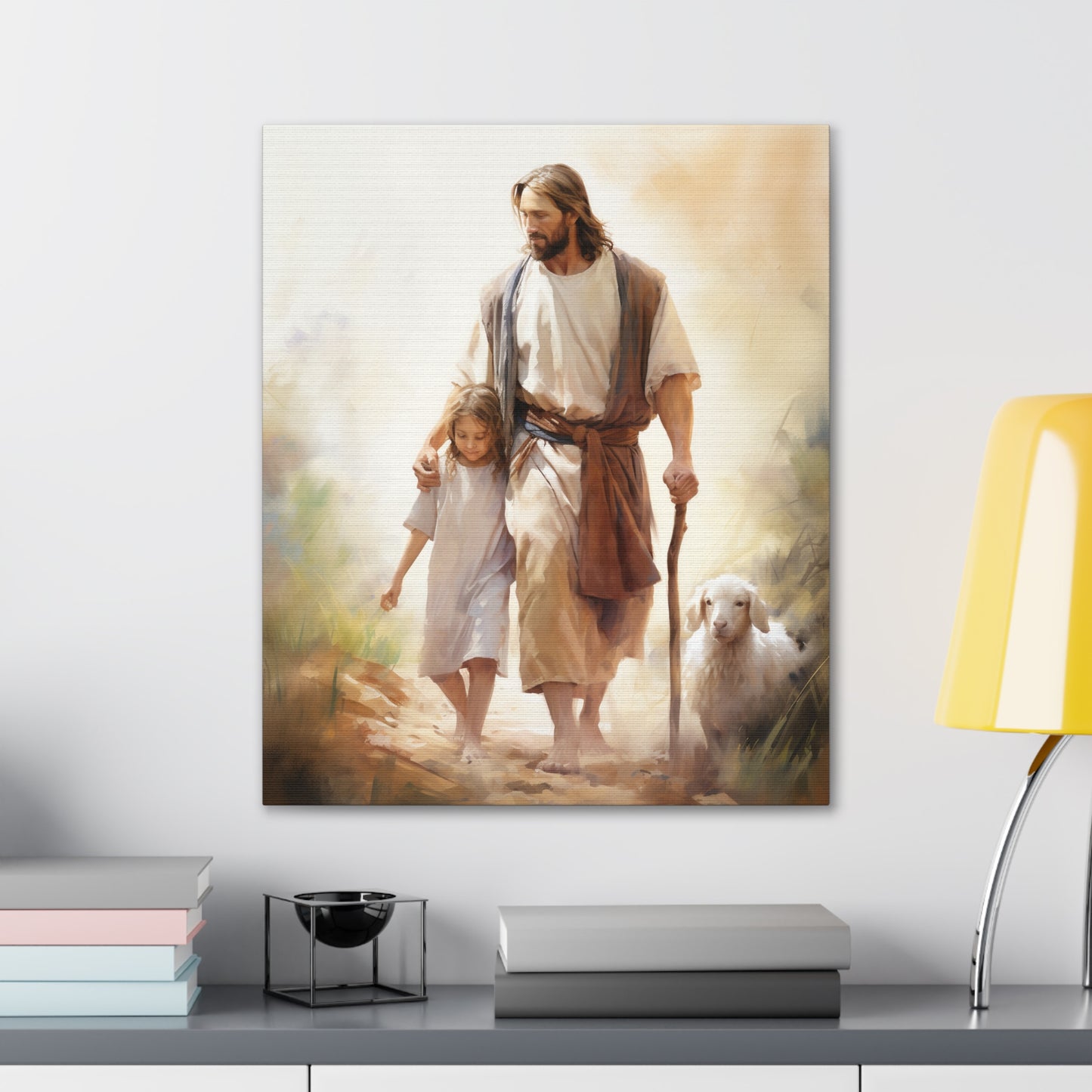 Jesus Walking with Child Christian Wall Art