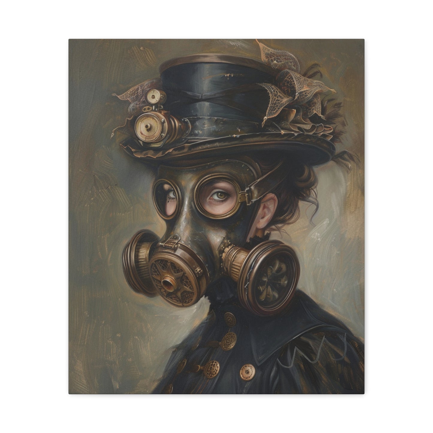 Victorian Lady Gas Mask Bathroom Wall Art