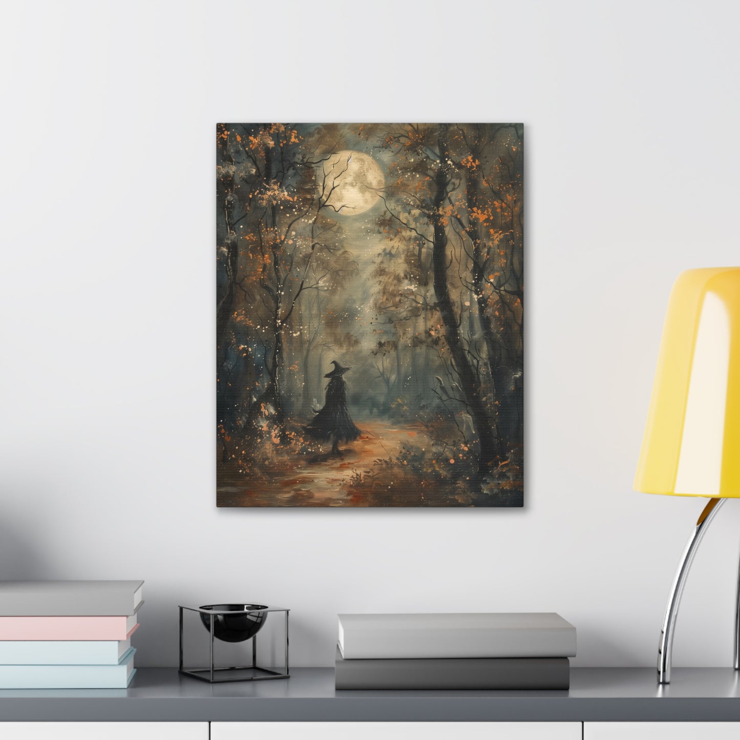 Witch in Forest Canvas Wall Art