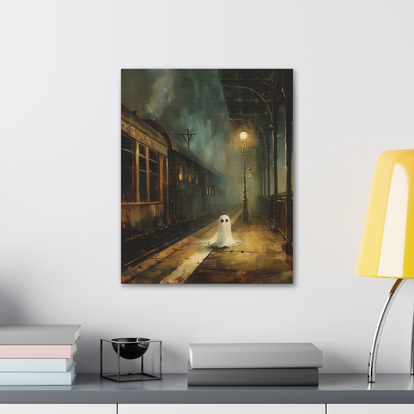 Ghost At The Station Canvas Wall Art