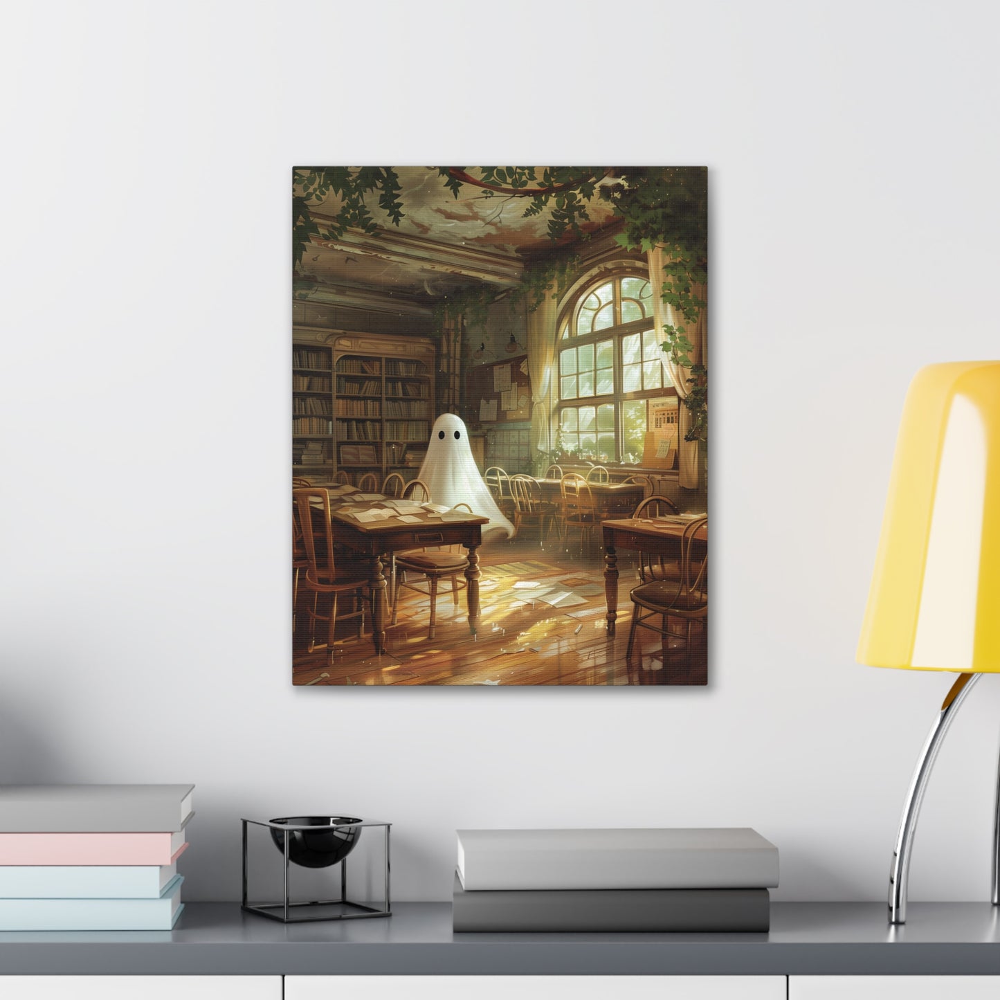 Ghost In Classroom Canvas Wall Art