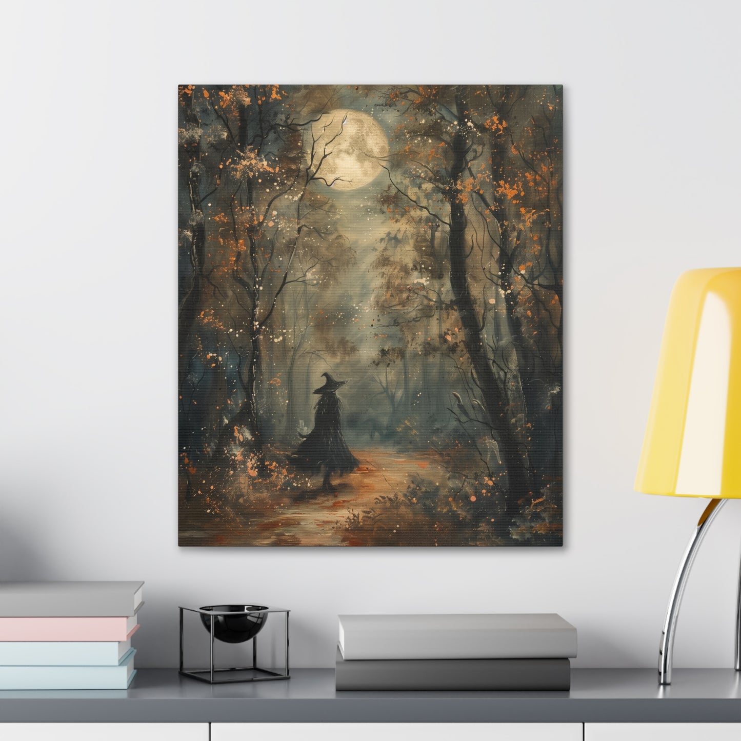 Witch in Forest Canvas Wall Art