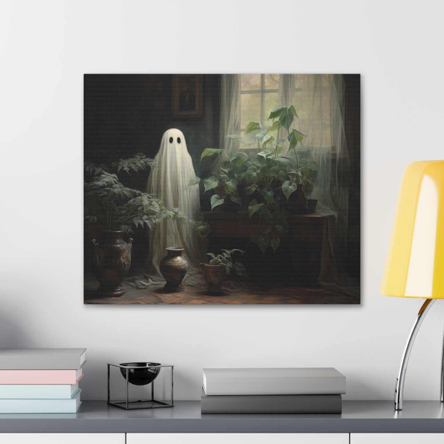 Plant Lover Ghost Canvs Wall Art Halloween Decor