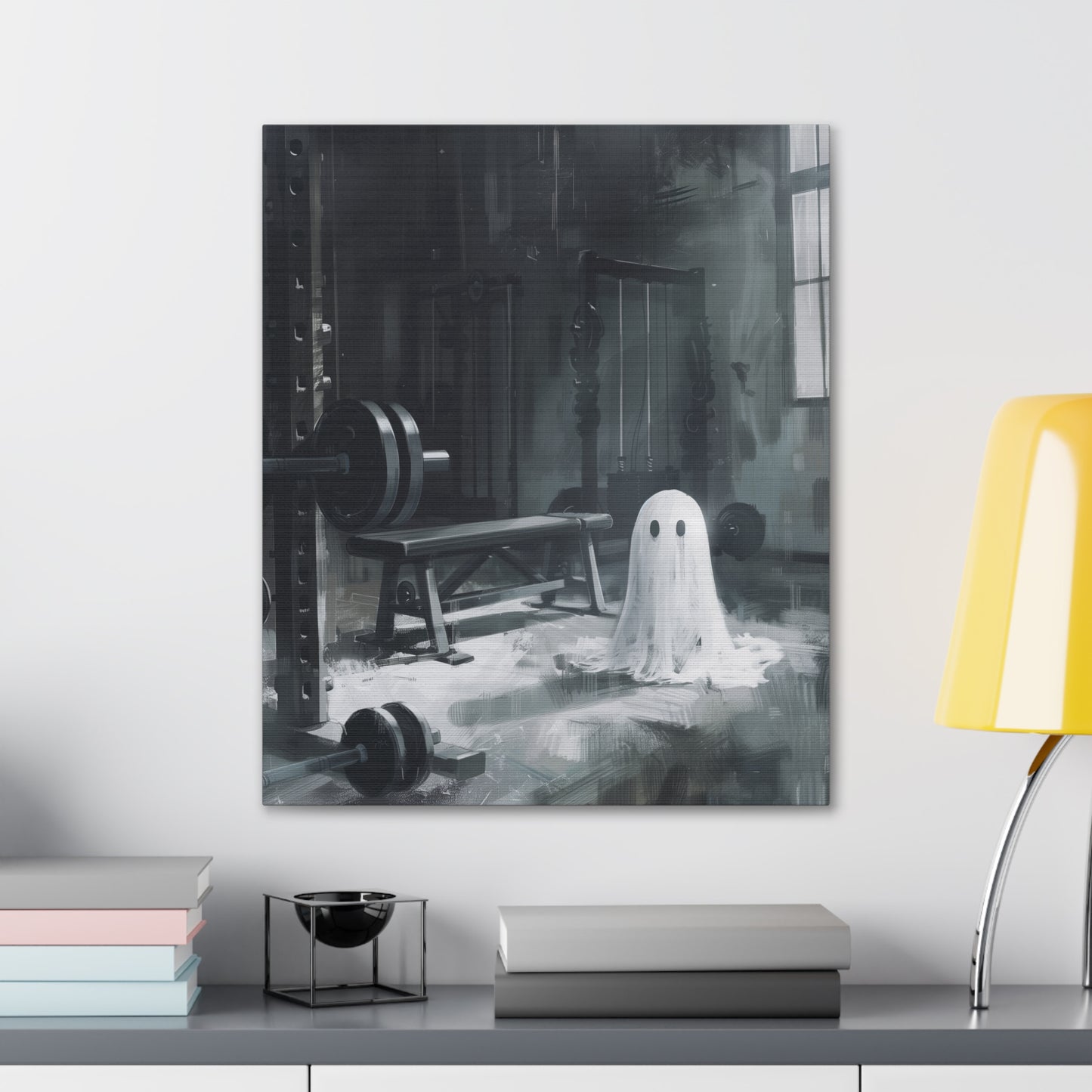 Ghost At The Gym Canvas Wall Art