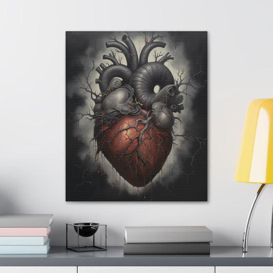 Black Heart Canvas Print Wall Art