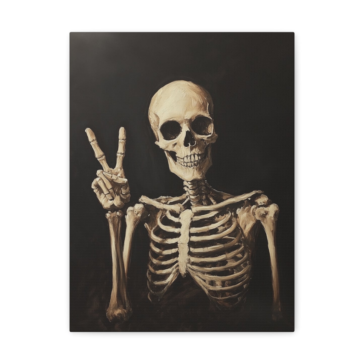 Skeleton Peace Canvas Wall Art