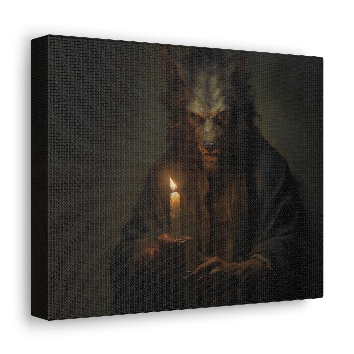 Werewolf with Candle Canvas Wall Art Halloween Decor