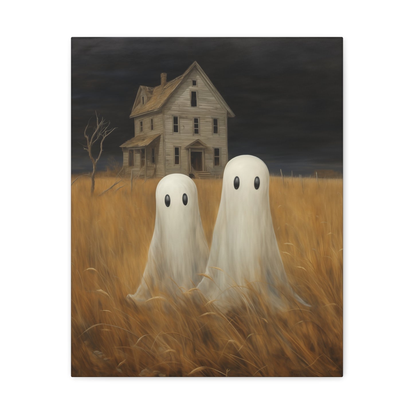 Ghosts in Wheat Field Canvas Wall Art