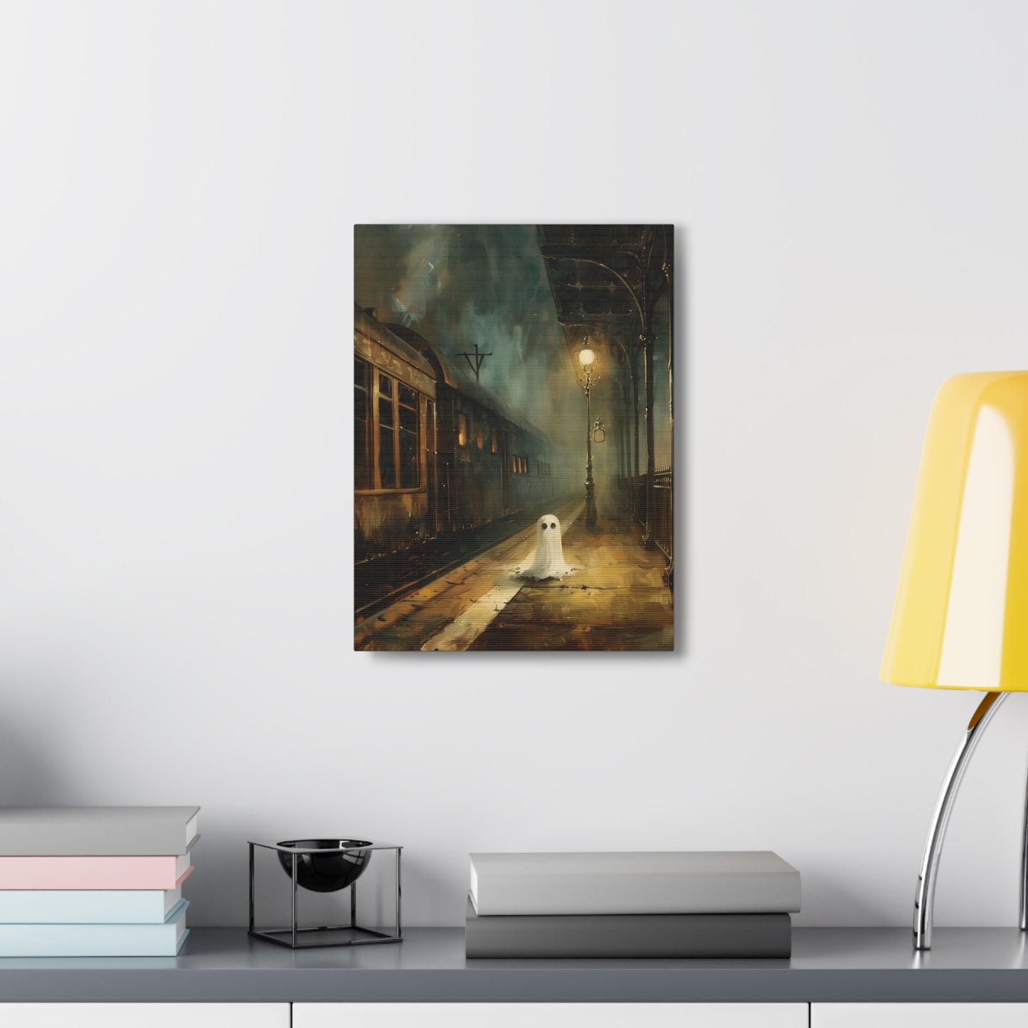 Ghost At The Station Canvas Wall Art